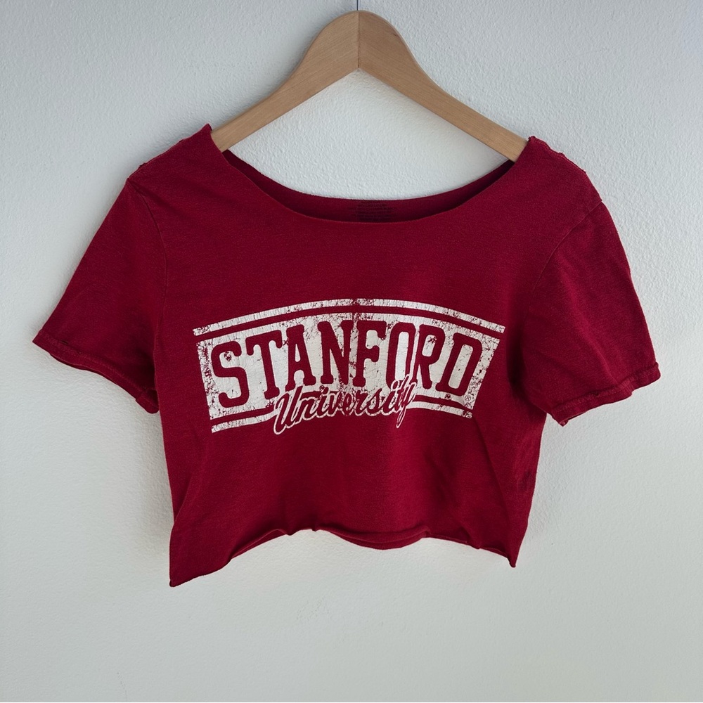 Stanford University off-the-shoulder crop top